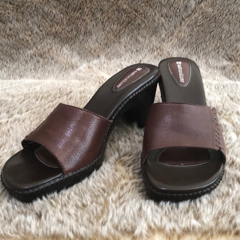 New - Naturalizer Leather Mule, Coffee, Size 9